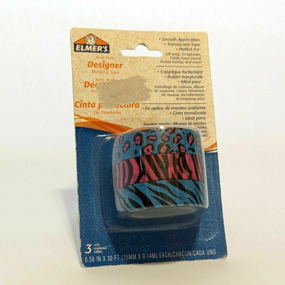 NEW Elmer's Designer Masking Tape Set of 3 / 3 Per Pack / 9 Total Misc. Patterns - Picture 4 of 7